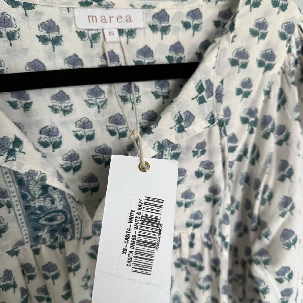 Marea Blue and White Floral Mini Dress - Picture 2 of 2